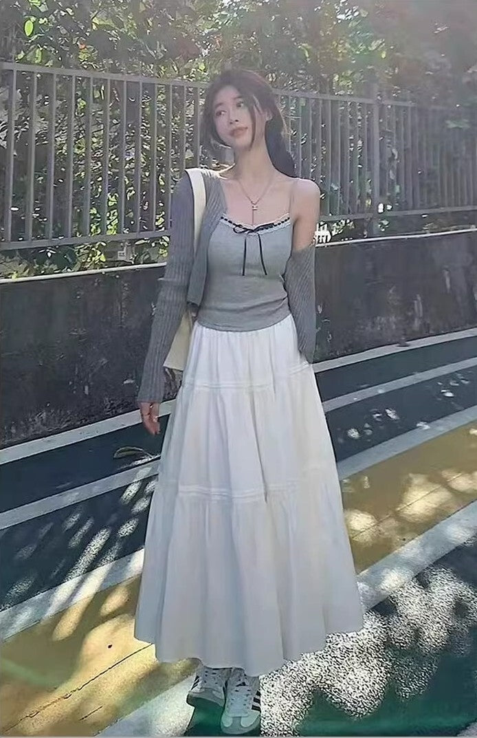 レディース スカート ロング ロングスカート ティアード ティアードスカート ティアードロングスカート 選べるレングス 選べる２レングス フレア セミフレア フェミニン 切り替えデザイン かわいい 大人可愛い シンプル カジュアル おしゃれ こなれ感 ラフ ガーリー 主役級 存在感 抜け感 キュート ロマンティック ナチュラル 無地 春 夏 デート お出かけ 女子会 休日 ショッピング カフェ 体型カバー 普段使い 着回し モテ 清楚 スタイルアップ ホワイト