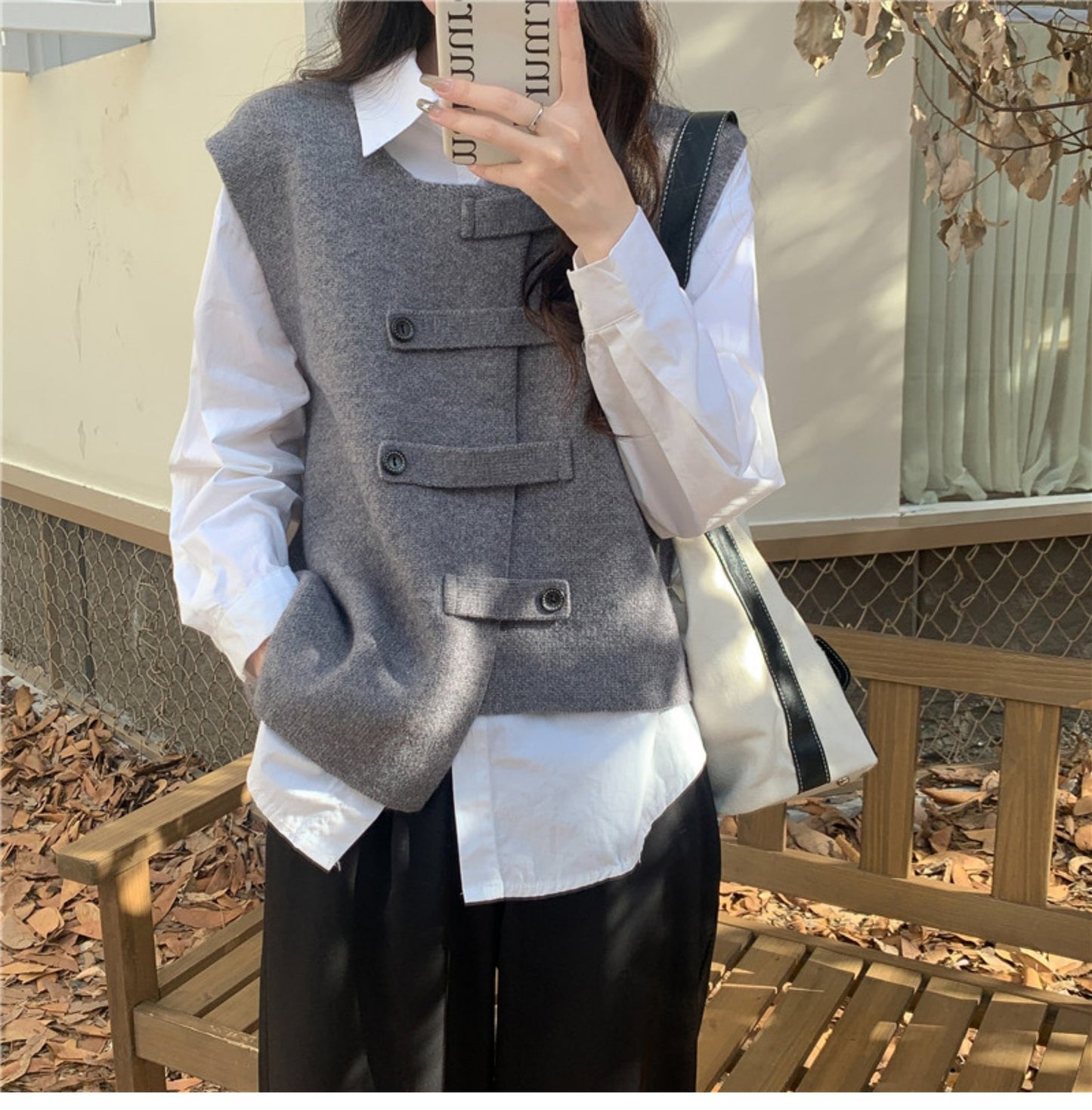 レディース トップス ベスト 無地 春 秋冬 きれいめ 通勤 オフィス 春夏 重ね着 膝丈 ラウンドネック 秋 シンプル 冬 アシンメトリー プルオーバー