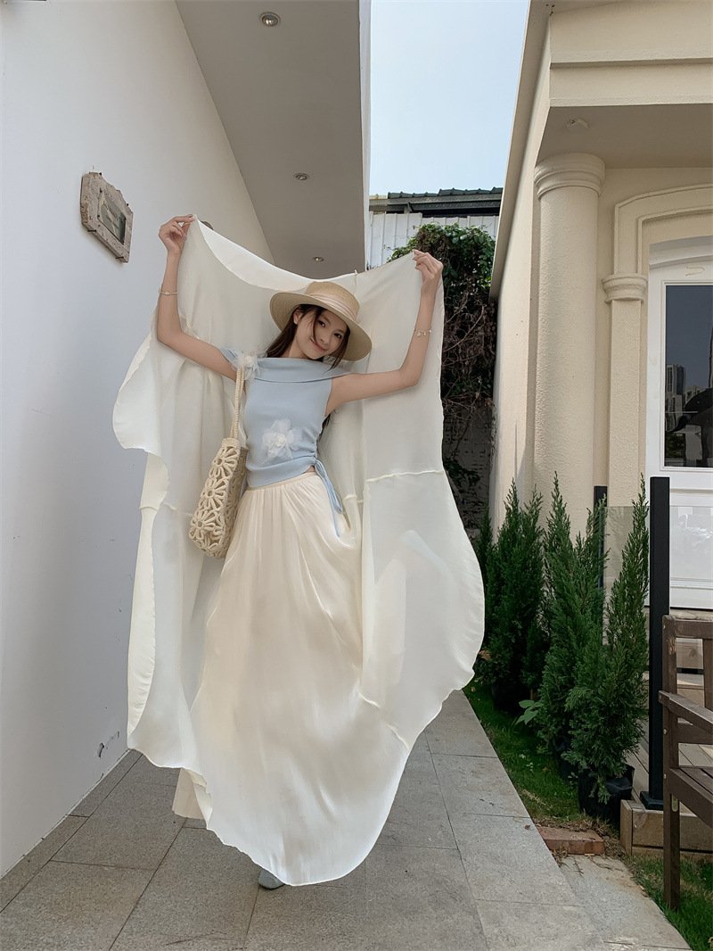 レディース ワンピース スカート スリム 春夏 きれいめ 通勤 春 フレア 夏 ロング Aライン ハイウエスト シアー フレアスカート 都会的 ロングスカート ポリエステル