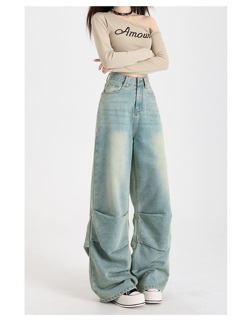 レディース パンツ ボトムス ワイドパンツ デニムパンツ ロング ワイド ストレート ファスナー ポケット ハイウエスト 大人可愛い シンプル カジュアル おしゃれ かっこいい こなれ感 ラフ 個性的 主役級 存在感 無地 春 夏 秋 冬 ママ 通勤 デート お出かけ 旅行 公園 合コン 重ね着 韓国 オルチャン 体型カバー 美脚 脚長 普段使い 着回し レイヤード インスタ映え XS S M L XL 2XL 小さいサイズ 大きいサイズ ゆったり ゆる 水色 ブルー