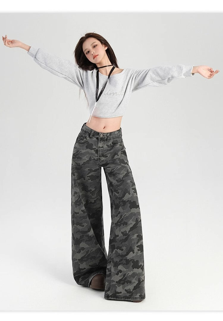 レディース パンツ ボトムス Gパン ロングパンツ ワイドパンツ デニムパンツ ロング 丈長 ワイド ストレート 裾ワイド ストリート ポケット ボタン アメカジ デニム カラーデニム カジュアル おしゃれ かっこいい こなれ感 ラフ メンズライク ボーイッシュ クール 抜け感 ワイルド 迷彩 カモフラージュ 春 夏 秋 冬 オールシーズン シーズンレス ママ 学生 学校 通学 お出かけ アウトドア 旅行 女子会 休日 ショッピング ライブ フェス ランチ S M L XL 2XL 大きいサイズ グレー