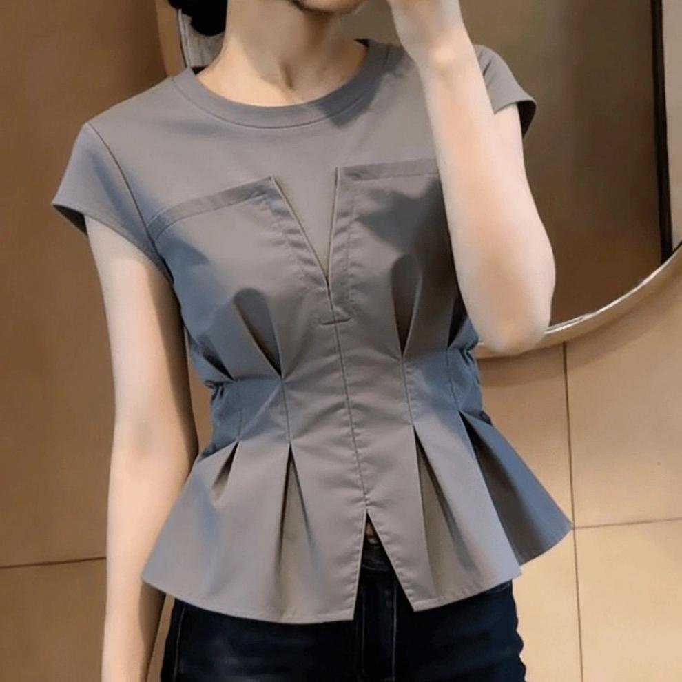 レディース トップス Tシャツ 半袖 春夏 きれいめ 通勤 おしゃれ 春 夏 シャツ 都会的 レギュラー ポリエステル
