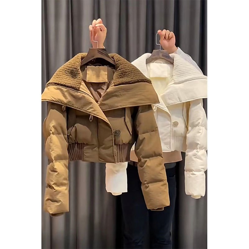レディース ジャケット 長袖 無地 ゆったり コットン 綿 秋冬 秋 きれいめ 通勤 オフィス 体型カバー ショート シンプル 冬 厚手 アウター ポリエステル