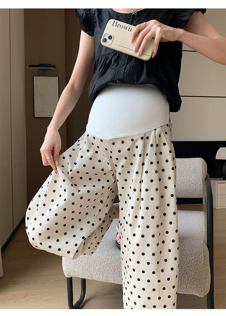 お腹切り替え ウエスト調整ゴム プレママ レディース パンツ ボトムス ワイドパンツ タックパンツ アンクル丈 ワイド フェミニン ハイウエスト ウエストゴム 切り替えデザイン ポケット かわいい 大人可愛い きれいめ シンプル カジュアル おしゃれ こなれ感 ガーリー キュート ナチュラル ドット柄 水玉 春 夏 マタニティ デート お出かけ 旅行 女子会 休日 ショッピング カフェ ランチ お家時間 楽ちん 普段使い 着回し M L XL 2XL 大きいサイズ ベージュ ベーシックカラー 春カラー