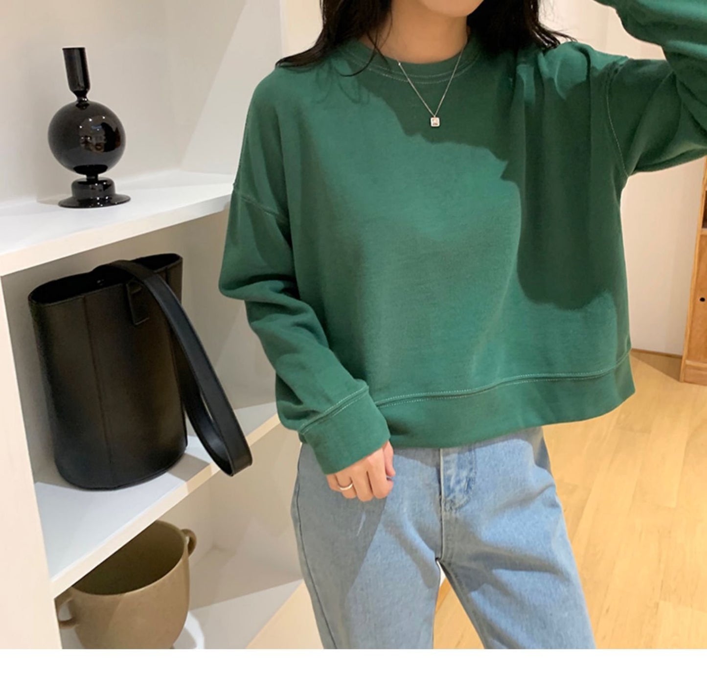 レディース トップス 長袖 ゆったり コットン 綿 春 秋冬 カジュアル 春夏 ショート ラウンドネック 秋 冬 裏起毛 プルオーバー タイ