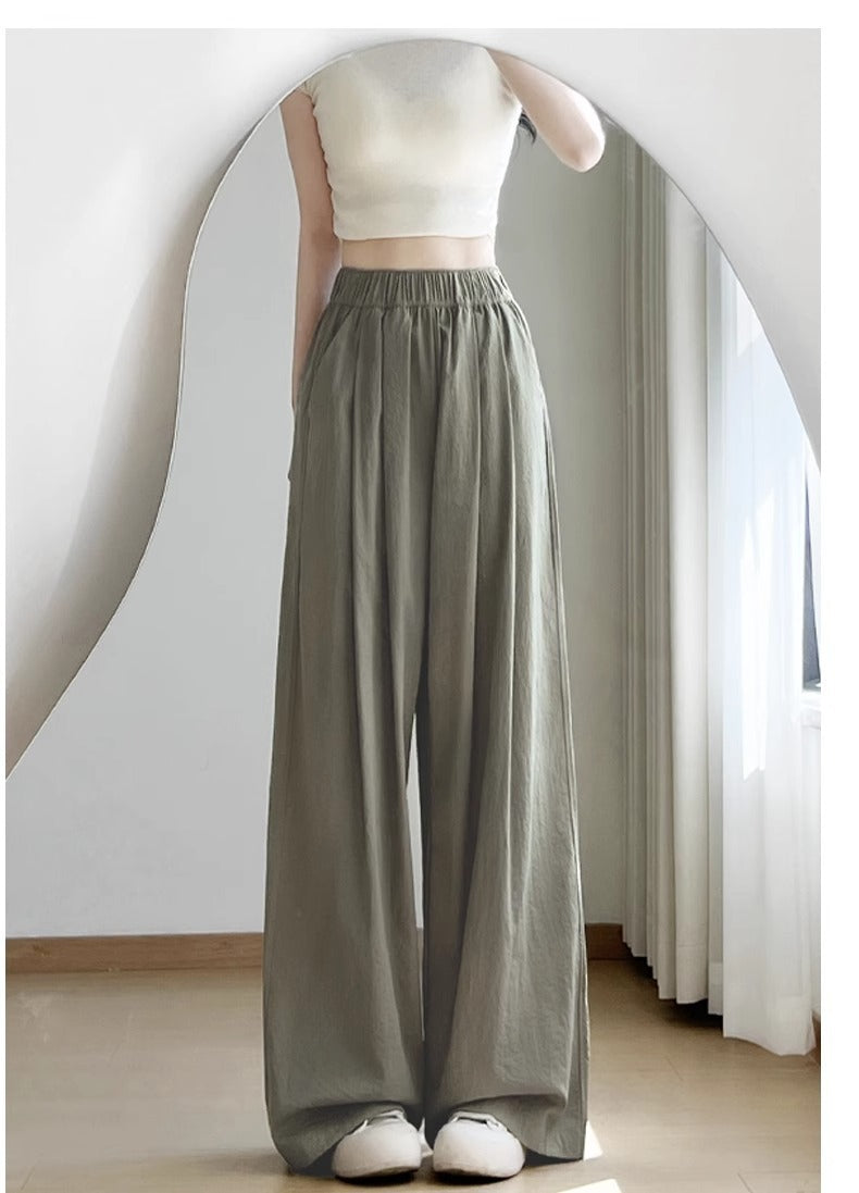 レディース パンツ ボトムス ロングパンツ ワイドパンツ ロング ワイド ストレート Iライン 裾ワイド ポケット ハイウエスト ウエストゴム 薄手 大人可愛い おしゃれ かっこいい こなれ感 ラフ 個性的 主役級 存在感 無地 春 夏 秋 冬 オールシーズン ママ ビジネス デート お出かけ お泊まり 旅行 ジム 公園 女子会 韓国 オルチャン 楽ちん 体型カバー 普段使い インスタ映え S M L XL 大きいサイズ ゆったり ゆる 黒 ブラック グレー ワインレッド
